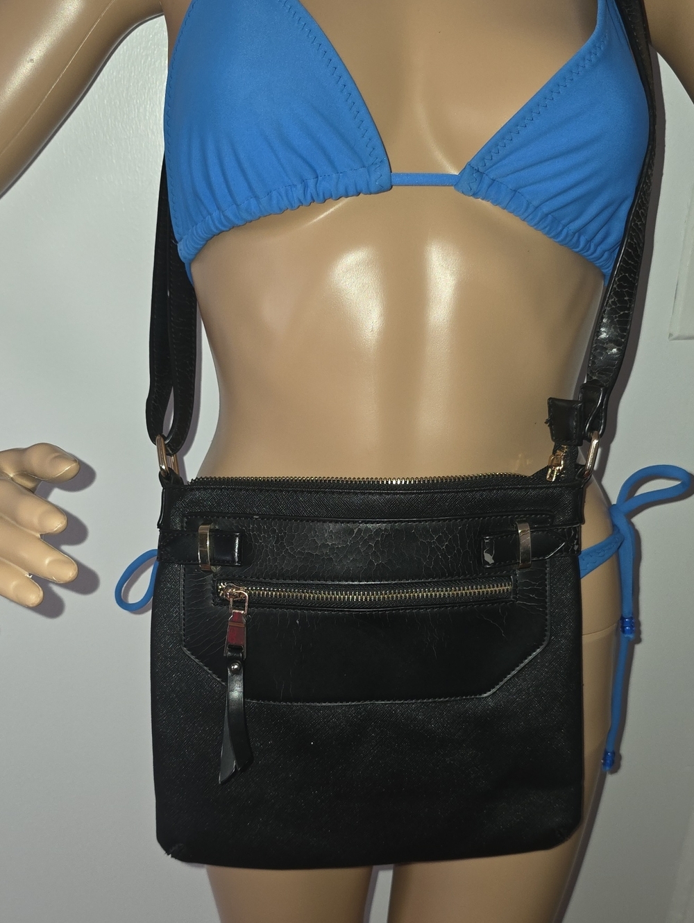 Aldo Black Crossbody Bag with Gold Hardware